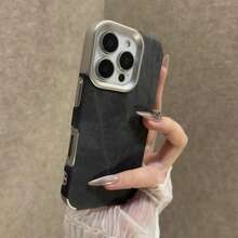 Retro Vintage Cowboy Fabric 17 16 15 14 13 12 Pro 11 Plus Luxury Jeans Soft Bumper Armor Phone Cover.Accessories. - Hải quân - Xem 12