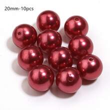 1000/300/500/50/40/30/20/10顆/包 ABS仿珍珠直孔散珠 酒紅色珍珠 3-20mm 用於製作手鍊、耳環、項鍊 DIY - 酒紅色 - 查看 13