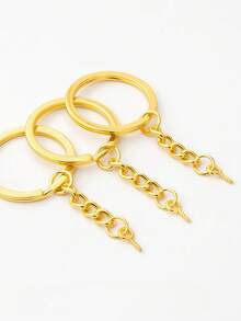 钥匙圈套装，包含100个带链钥匙圈、100个开口环和100个螺丝眼钉，适用于树脂工艺品和钥匙链制作。 - 銀色 - 查看 6