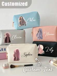 Customized Name Makeup Bag. Personalized Letter Combination Cosmetic Bag. Sanitary Pad Storage Bag. Travel Makeup Bag. Genuine Leather Toiletry Bag. Personalized Storage Bag. Bridesmaid Birth Month Bag, Bridal Shower Gift, Bachelorette Party Favor
