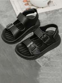 1 đôi dép xăng đan cổ điển mới, đế mềm, nhẹ, đa năng dành cho học sinh. - màu đen - Xem 3