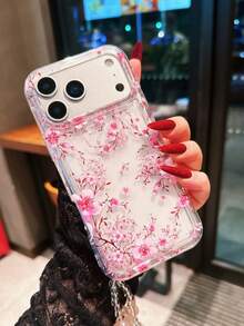 Ốp điện thoại chống sốc họa tiết hoa anh đào hồng, kèm dây đeo thời trang, tương thích với iPhone 17 Pro Max, 11, 12, 13, 14, 15 Pro Max, 13 Pro Max, XR, XS, 16, A54 5G, A52, A14, A15, A12, S22, S21, S24, S25, S25 Ultra, S21 Ultra, A55 5G, A71 4G, A34 5G, A22, A13 4G, A05S và nhiều hơn nữa. - Hồng - Xem 4