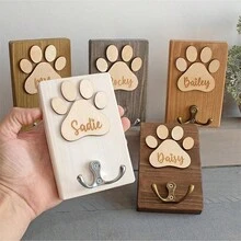 Personalized Wooden Dog Leash Hanger, Dog Leash Storage Rack, Handmade Dog Tag, Dog Leash Holder, Wooden Sign, Holiday Calendar
