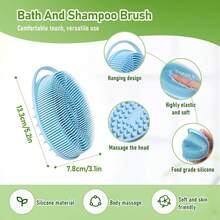 1pc Body Back Bath Brush, Curve Long Handle Mesh Bag Sponge Rubbing Back Shower Brush, Replaceable Scrubbing Brush,Exfoliating Skin And A Soft Scrub Back Brush,Length Is 15.35 Inch/39cm