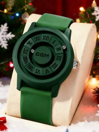 DOM 1 adet Erkek Saati, Siyah Teknolojili Aynasız Manyetik Levitasyonlu Manyetik Çelik Bilyalı Kuvars Su Geçirmez Moda Kişiselleştirilmiş Saat, Tatil Hediyesi Olarak Uygun