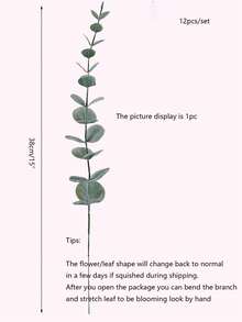 12/24PCS 38cm Eucalyptus Stems Artificial Eucalyptus Leaves For Home Flowers Bouquet Centerpiece Wedding Decoration Home Decor - Multicolor - View 3