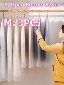 5件/1件 衣物防尘罩，衣服袋，西装罩，收纳袋，衣柜防尘罩，外套罩，适用于存放，婚纱防尘罩，防水收纳袋 - 彩色 - 查看 22