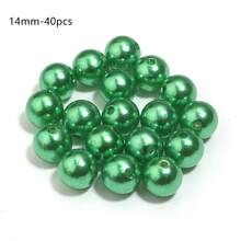 1000/300/500/50/40/30/20/10顆/包 ABS仿珍珠直孔散珠 深綠色珍珠 3-20mm 用於手鍊耳環項鍊DIY - 深綠色 - 查看 17