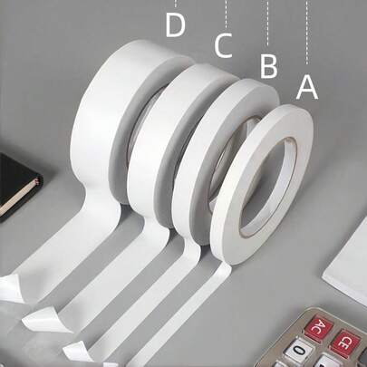 1 rollo de cinta adhesiva doble cara resistente - Adecuada para manualidades DIY, scrapbooking, documentos de oficina, proyectos escolares, decoración de paredes, marcos de fotos y decoración del hogar