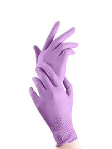 100/50/4pcs Disposable Purple Nitrile Gloves, Powder-Free, Latex-Free, Waterproof, Suitable For Household Cleaning, Hairdressing, Beauty Salon, Etc. Waterproof, Anti-Static, Latex-Free, Open-Finger Design (Bagged To Prevent Damage) - Purple - View 3