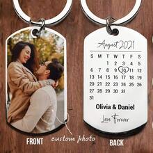 Custom Personalized Wedding Date Keychain, Photo Calendar Keyring, Best Wishes For The Wedding, Gifts For Good Friends, Birthdays, Christmas, Mother's Day, Father's Day, Surprises For Mom, Back-To-School Gifts, Cute Car Keychains - Silver - View 5