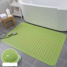 1pc Non-Slip PVC Bathroom Mat With Massage Dots - Rectangular, Polka Dot Pattern, Shower And Bathroom Safety Rug, Bathroom Floor Mat - Multicolor - View 3