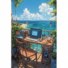 Kit de pintura de diamantes con escenario de playa de dibujos animados - Bordado de diamantes, manualidades DIY, arte de mosaico, regalo, decoración del hogar - Multicolor - Ver 10