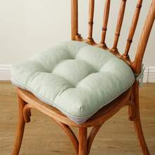 Sage Green Chair Cushions For Dining Chairs,Thick Seat Cushions For Kitchen Chairs With Non-Slip Backing,Waterproof Chair Seat Pads With Ties, 15.5"X15.5"X4" - 鼠尾草綠 - 查看 3
