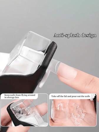1 Upgraded Splash Proof Integrated Nail Clipper, Designed For Nail Extension And French Nail Art, U-Shaped DIY Nail Clipper, Nail And Hand Care Tool - Precise , Professional Nail Tool, Suitable For Acrylic Extension, Nail Salon, Home Use