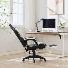 Gaming Chairs - White+Black + Upholstered + Foam - View 6