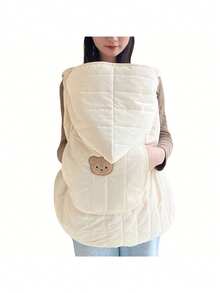 二合一儿童斗篷，加厚防风毯，婴儿车罩，婴儿背带挡风罩，适合秋冬季节使用 - 彩色 - 查看 2