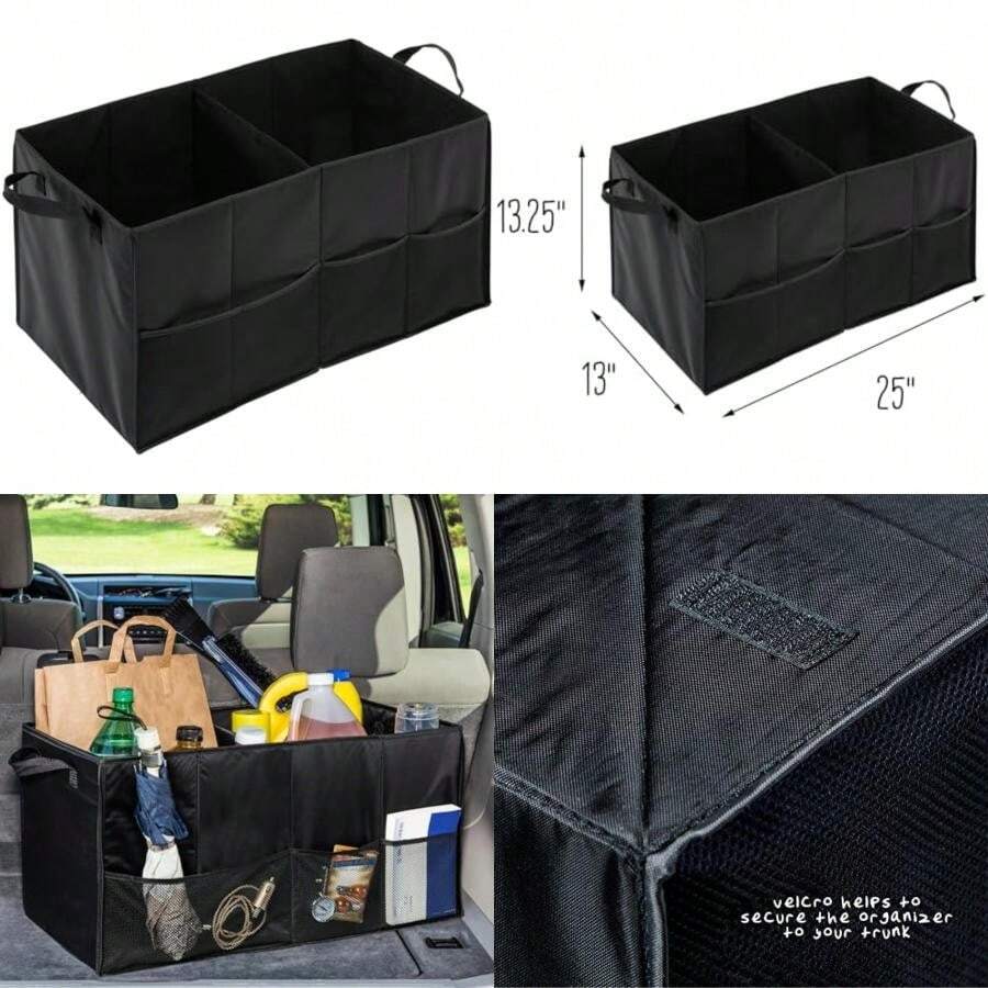 Honey-Can-Do organizador plegable para maletero de coche, color negro(Organizador plegable para maletero Negro) - Multicolor - Ver 1