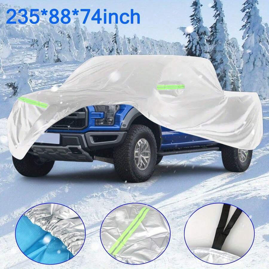 F150 Truck Cover - Highly Durable All-Weather Protection | Reflective, UV/Snow/Dust Resistant, Fits Most Pickups - 190T Polyester Taffeta - View 1