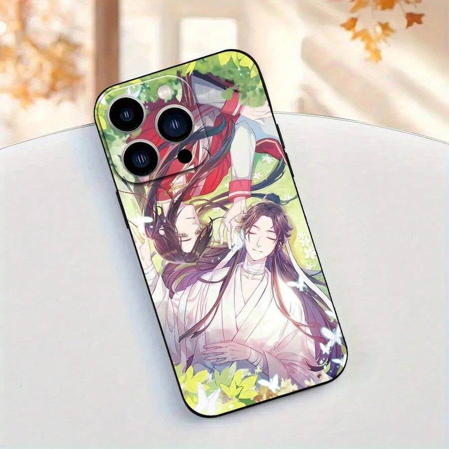 Funda de de Moda con Patrón de Bendición Oficial Celestial, a Prueba de Golpes con Protección de Lente, Compatible con 11/12/13/14/15/16 Pro Max/Plus - Mezcla de colores - Ver 1