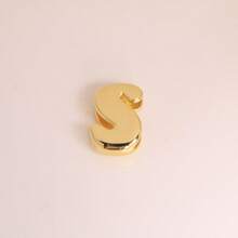 1 pieza Colgante de letra del alfabeto A-Z, Cuentas con agujero grande con inicial, Accesorio de joyería chapado en oro de 18K - Dorado - Ver 21