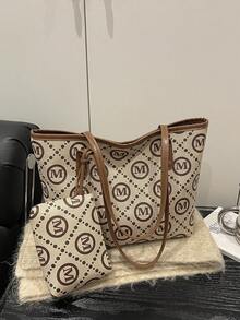 Bolso grande de gran capacidad, versátil y de moda para mujeres en 2025. Bolso de mano y de hombro, bolso de trabajo y de compras. - Multicolor - Ver 9