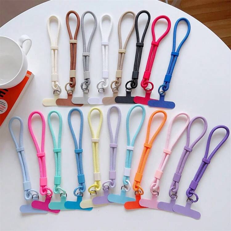 1Pc Adjustable Multicolor Nylon Phone Lanyard Durable Fashionable Short Cord For Mobile Phone Case Anti-Lost Accessory Phone Strap - Adjustable Short Cord - View 2