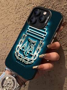 Estampado 2D plano Funda de teléfono AFA diseño escudo nacional con relieve metálico, protección anti-golpes, color turquesa brillante para móviles modernos Cubierta de teléfono de colores mixtos con estampado completo para 17 PRO MAX/17 AIR/15 ProMax/16 PROMAX/Galaxy S22/S23/S24/S23 Plus/S24 Ultra/S25/A15/A33/A23, cubierta de Halloween, estética de cubiertas, cubierta 2D plana, cubierta vintage, cubierta de collage, cubierta de moda, cubierta con flores, cubierta cool, cubierta adorable, diseño de impresión UV, seguidores de , amantes de la moda - Color mixto 1 - Ver 3