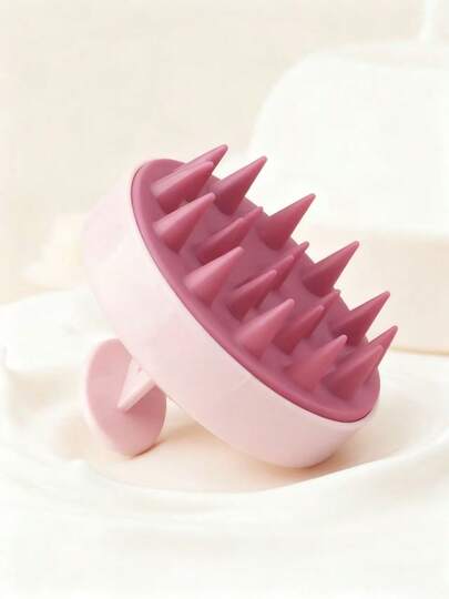 1 pieza Cepillo de masaje de cuero cabelludo de silicona, cepillo para lavar el cabello, cepillo de ducha, herramienta para el cuidado del cabello