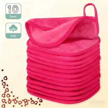 Paño desmaquillante, toalla facial reutilizable de 6 pulgadas x 6 pulgadas, toalla facial de microfibra, apta para el lavado diario, set de 10 piezas, regalo del Día de la Madre, regalo de Año Nuevo, regalo de Navidad