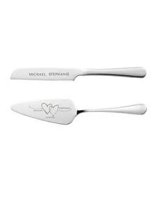 1pc/2pcs Custom Stainless Steel Cake Cutter Set, Wedding Cake Set, Suitable For Weddings, Birthdays, Anniversaries, Graduation Ceremonies, Bachelor Parties, Wedding Souvenirs, Multi-Functional,Anti-Mold,Ornamental,Exquisite,Stylish,High-Quality,Adorable,Modern,Custom,Unique,Personalized,