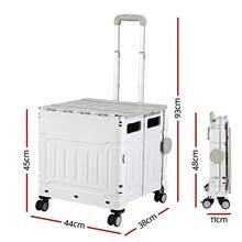 Emajin Shopping Trolley Cart 75L Foldable White - White - View 2