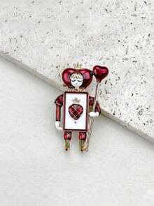 1 件创意可爱士兵形别针胸针，适合男士，心形和铲形，卡通娃娃包扣装饰配件情人节、妈妈、母亲、母亲节、礼物 - 卡通人偶胸針 - 查看 5