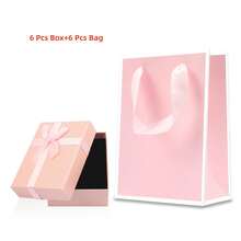 2 Peças Caixa de Presente Pequena e Sacola de Presente, Caixa de Presente para Joias de 9x7x3cm e Sacola de Papel para Pulseira, Brinco, Anel, Colar, Caixa de Presente com Tampa para Presentes. - Multicolorido - Visão 14