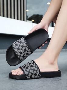 Men's Plus Size Summer Slippers, Size 36-48, Outdoor Comfortable Casual Shoes, Lightweight Non-Slip House Slippers, Wear-Resistant Breathable Men's Sandals, Outdoor & Daily Wear (Irregular Pattern). The Sole Of These Slippers Is Made Of EVA Material. Do Not Expose To Direct Sunlight For A Long Time, Otherwise The Shoes Will Shrink. - White - View 4