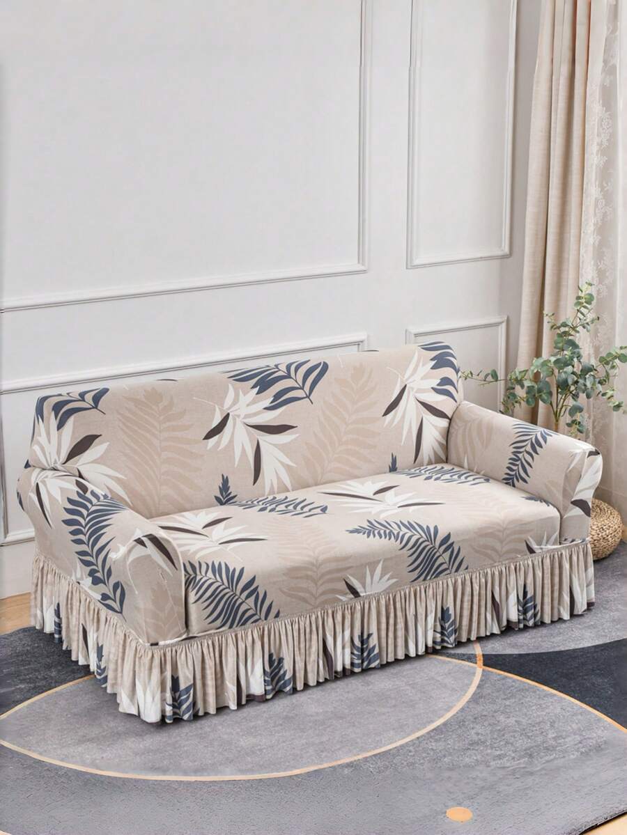1pc Vintage Floral Pet Proof Breathable Stretch Sofa Cover, All Season Universal Fit Printed Dust-Proof Sofa Slipcover (Pillow Cover Not Included)