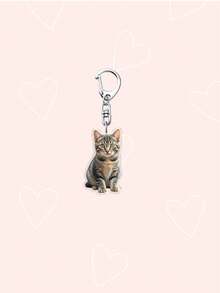 1pc 2D Acrylic Cute Tuxedo Cat Keychain - Durable High Quality Acrylic Bag Charm, Cow Cat, Ragdoll Cat, Golden Shaded Cat, Chinchilla Cat, Siamese Cat, Orange Cat Design, Pet Gift, Cat Wallet, Everyday Carry, Animal Necklace - Multicolor - View 3