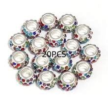 20pcs European Style Rhinestone Beads, Large Hole Shiny Pendant Beads, Round Beads, Spacer Beads, Suitable For Necklace, Earrings, Bracelet And Other Crafts (White) DIY Bracelet Jewelry Necklace Accessories - Large Diamond-set Hole - View 15