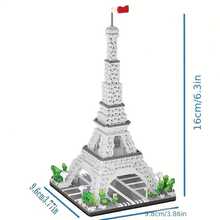 1685pcs Paris Eiffel Tower Building Blocks Set, ABS Material, World Famous Architecture Educational Toy, Micro Bricks, Adult Gift - Multicolor - View 8