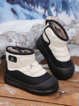 子供用ソフトソール 厚手 防寒ブーツ 1ペア、ファッショナブルでかわいい冬用フルセット トドラーシューズ