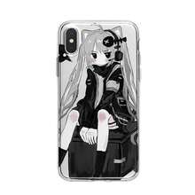 Anime Cat-Ear Girl  Case – kawaii cartoon wrap Fits every Apple size: 17 / 16 series / 15 series / 14 series / 13 series / 12 series / 11 Pro-Max / 8 / X / XS Smudge-proof, fashion-cute, -drop ready. - Plateado - Ver 9