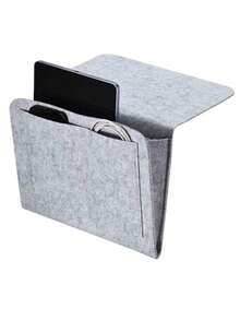 1 件毛毡床边沙发收纳盒，带 3 个口袋的挂袋，可容纳杂志、书籍、平板电脑、iPad、电缆、遥控器、水瓶等。多功能家居收纳盒适用于卧室、客厅、儿童房、宿舍床、沙发、双层床、大学宿舍床等。