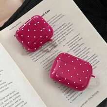 Minimalist Graffiti Pink Polka Dot Protective Case Compatible With Apple Wireless Charging Case, Scratch-Resistant And Shockproof - Hot Pink - View 2