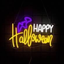 Biển hiệu neon Halloween vui nhộn, Biển hiệu LED hình con dơi Halloween để trang trí tường, Sử dụng nguồn USB, Đèn neon trang trí tiệc, phòng giải trí, phòng ngủ, phòng trẻ em, phòng khách, quán bar, trang trí ngày Halloween, Dễ dàng lắp đặt. - ánh sáng đa sắc - Xem 17