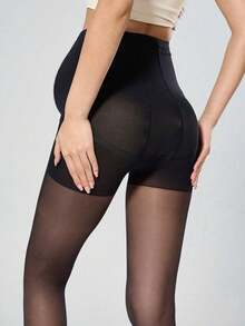 1 pieza Pantimedias negras transparentes | Estilo minimalista maduro | Adecuado para uso diario versátil en primavera, verano y otoño - Multicolor - Ver 4