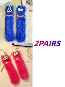 1/2 双女士趣味袜子：中筒袜、节日袜、卡通袜、毛绒袜、礼品袜、踝袜、大眼袜、可爱袜、保暖袜、搞笑袜 - 适合日常穿着、节日和派对 - 彩色 - 查看 18