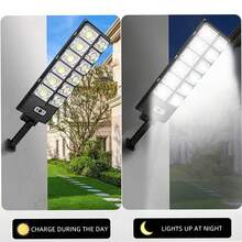 1pc 8000W Solar Powered Motion Sensor Outdoor Street Light, LED Solar Parking Lot Light, Dual Row 12 Grid 504 Yard Wall Lamp, With Remote Control, Suitable For Street, Yard, Garage Entrance And Other Super Bright Automatic Solar Powered Lights - Solar LED Street Lights - View 9