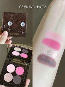 haggard Emo Monster Series 4-Color Eyeshadow Palette 03#NINE-TAILS, Monster Series 4-Color Eyeshadow Palette, Powder Brown Smoky Aurora Glitter Colors, Matte And Shimmer Finish, Long-Lasting Pigmentation, 5.2g/0.18oz - 03 - Xem 3