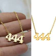 18K Gold Plated Dainty 444 Necklace For WomenAngel Number Necklace 444 Choker Necklace Lucky Number Necklace Custom Y2K Gifts For Women - 如圖 - 查看 3