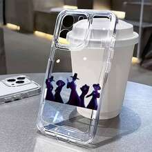 Estuche para teléfono con figuras misteriosas bailando Compatible con estuches para teléfonos   17  16 Pro Max  15 Pro Max  13 y  12 Hecho de material de TPU que brinda protección contra golpes y caídas Un gran regalo para familiares, amigos, seres queridos, novios / novias y para Navidad - transparente - Ver 3